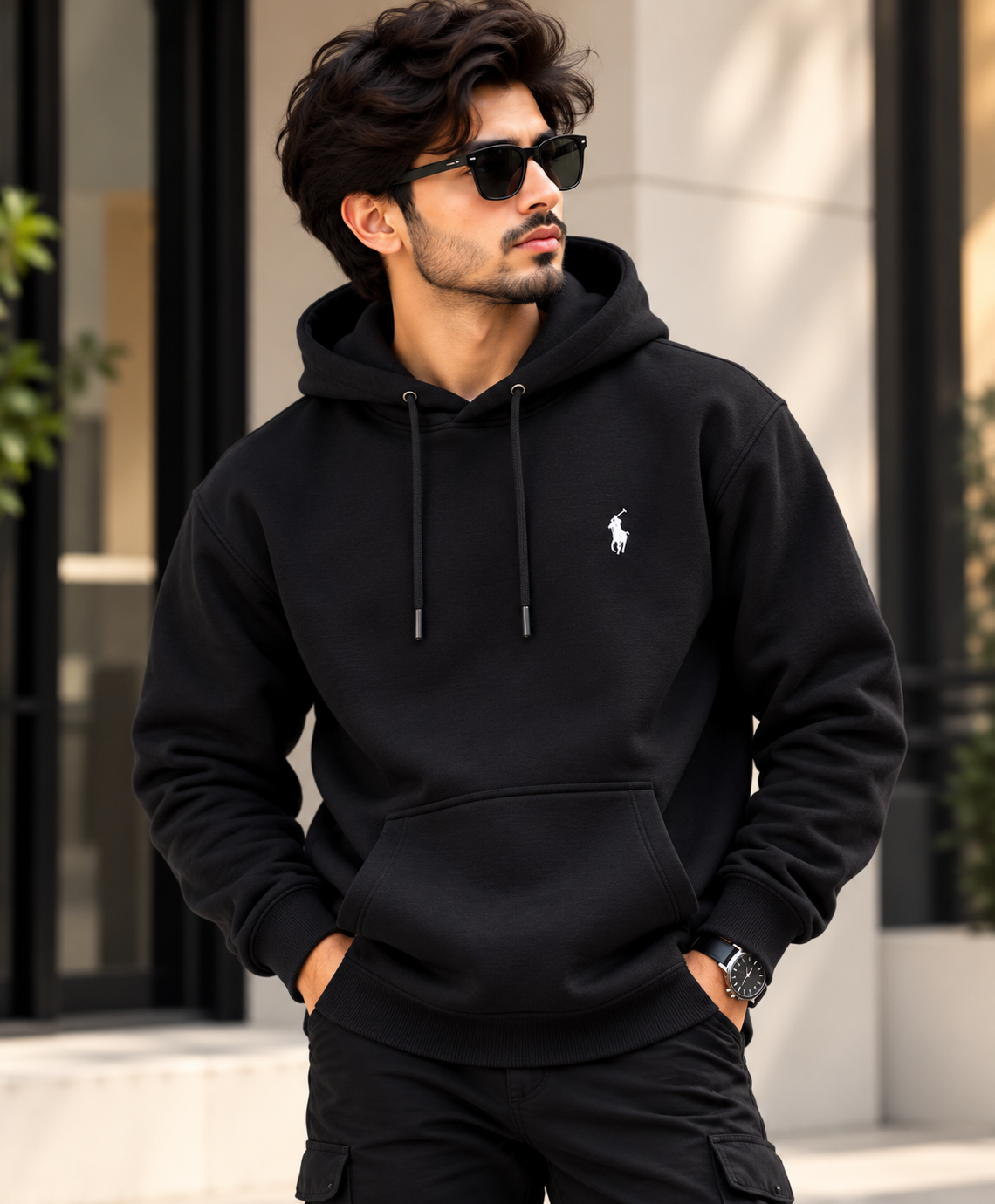 RL Men’s Black Classic Pullover Hoodie