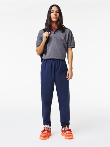 Lacoste Men Grey Heathered Pique Cotton Polo Shirt