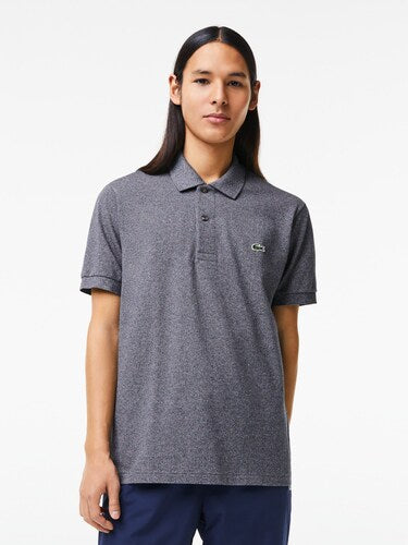 Lacoste Men Grey Heathered Pique Cotton Polo Shirt