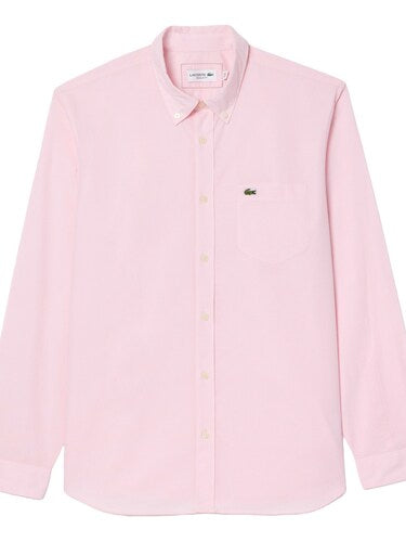 Lacoste Men Pink Regular Fit Gingham Poplin Shirt