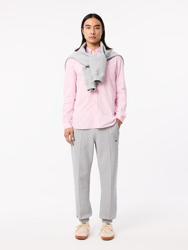 Lacoste Men Pink Regular Fit Gingham Poplin Shirt