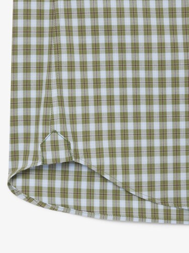 Lacoste Men Green Short Sleeved Buttoned Collar Checked Shirt