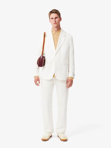 Lacoste Men Beige Regular Fit Linen Shirt