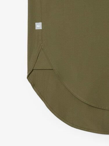 Lacoste Women Green Oversized Cotton Poplin Shirt