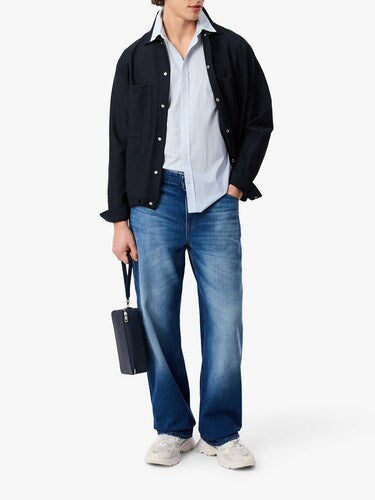 Lacoste Men White Regular Fit Short Sleeved Plaid Shirt