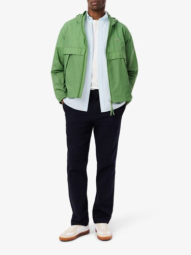 Lacoste Men White Regular Fit Short Sleeved Gingham Shirt