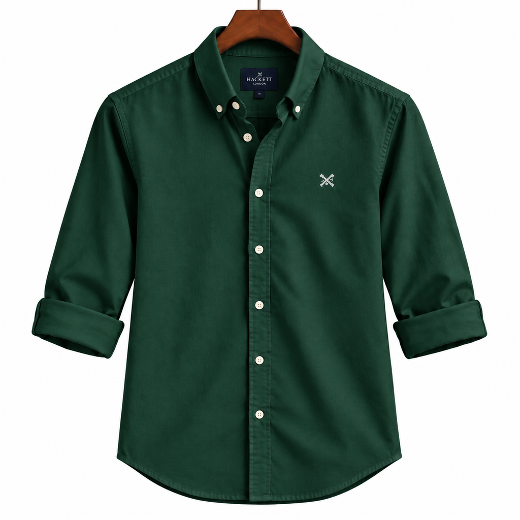 Hackett Full Sleeve Shirt Bottle Green