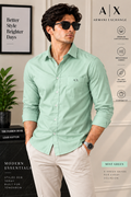 Men’s Premium Custom Fit Solid Mint Green Shirt