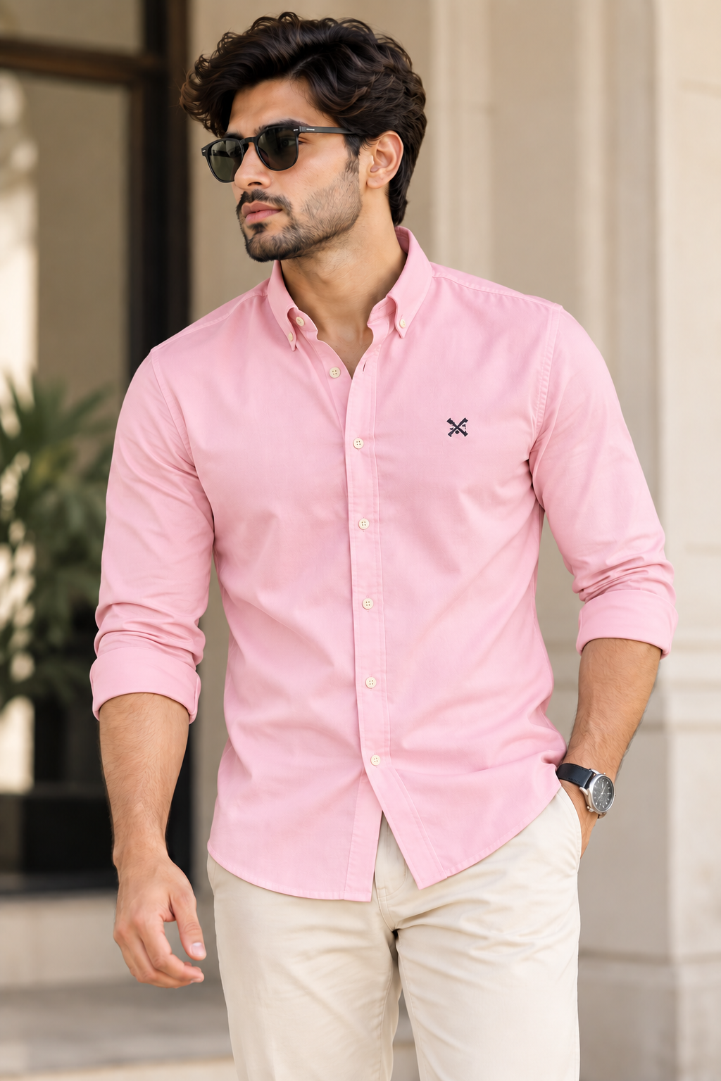 Hackett Full Sleeve Shirt Light Pink