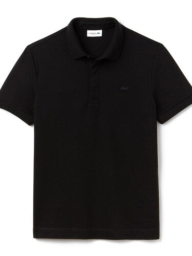 Lacoste Men Black Paris Polo Shirt Regular Fit Stretch Cotton Pique