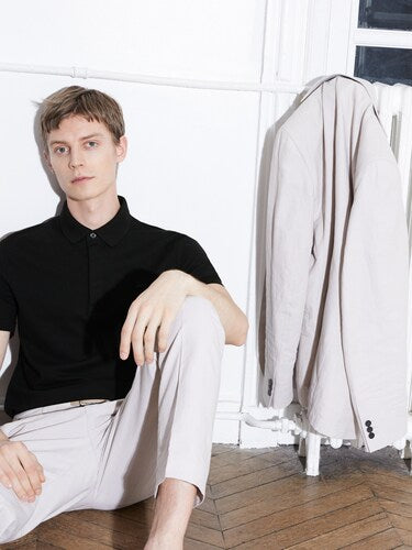 Lacoste Men Black Paris Polo Shirt Regular Fit Stretch Cotton Pique