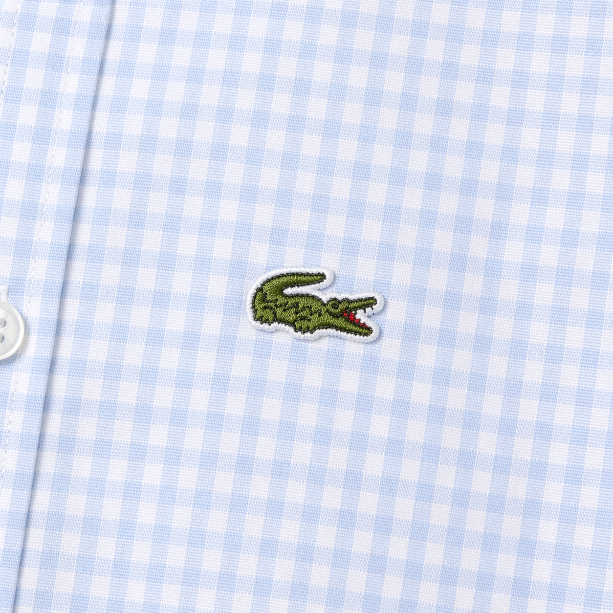 Lacoste Men White Regular Fit Short Sleeved Plaid Shirt