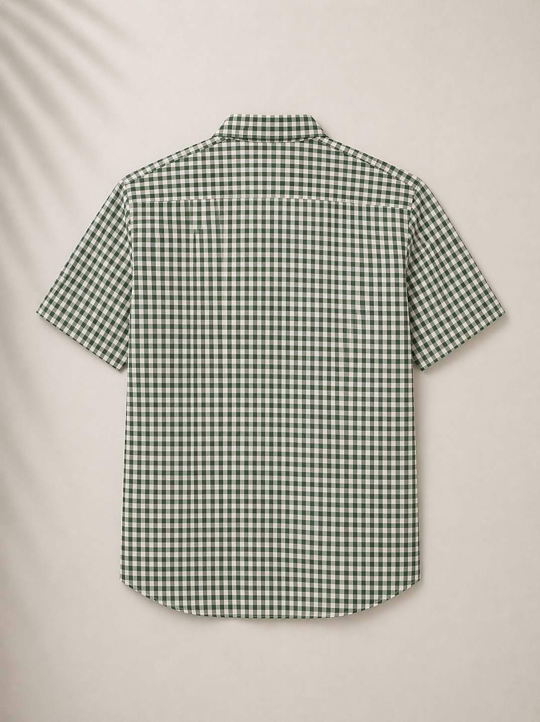 Lacoste Men Green Short Sleeved Buttoned Collar Checked Shirt
