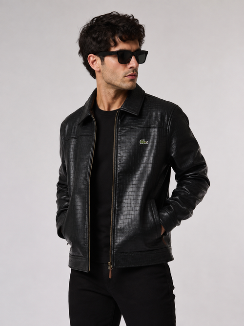 Crocodile Luxe Leather Jacket