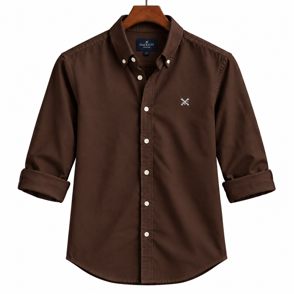 Hackett Full Sleeve Shirt Dark Brown