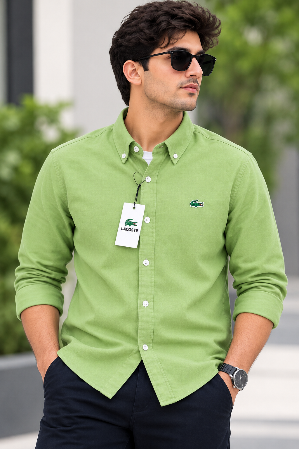 L Premium Classic Sage Green Full Sleeve Shirt