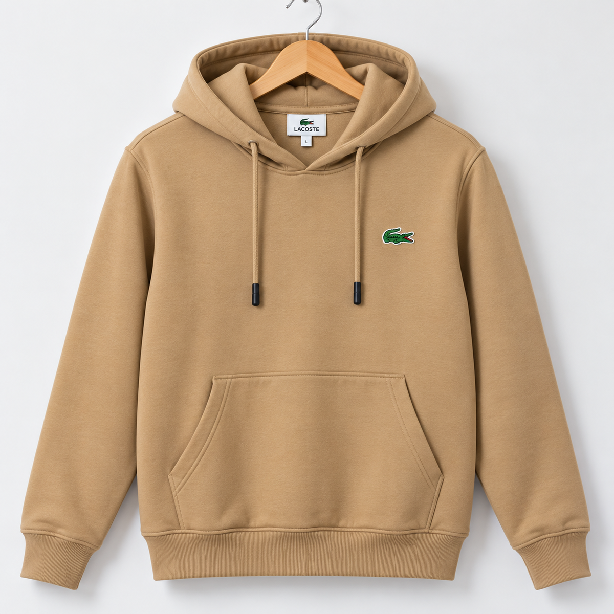 LC Beige Classic Pullover Hoodie for Men