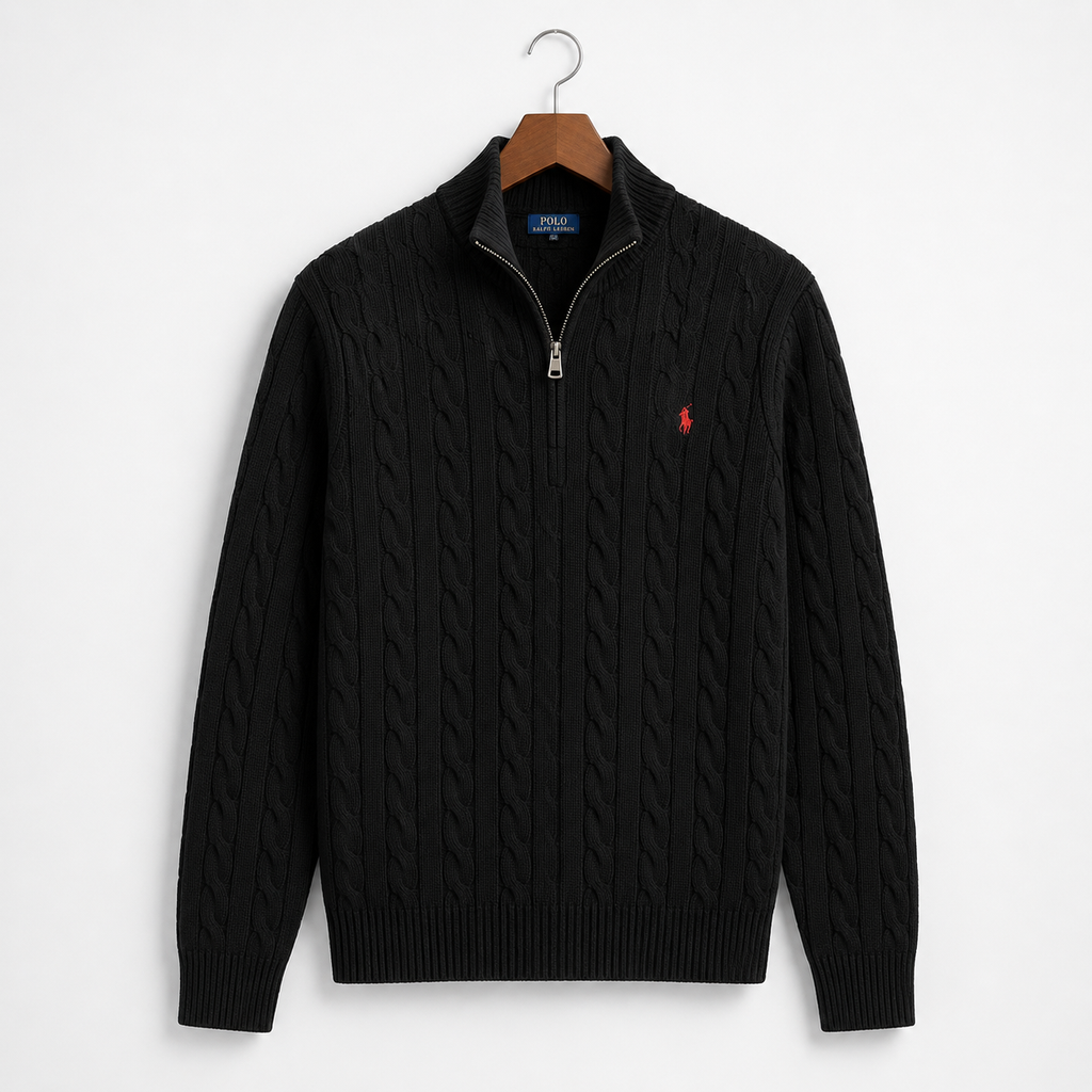 Men's Cable Knit Half-Zip Sweater