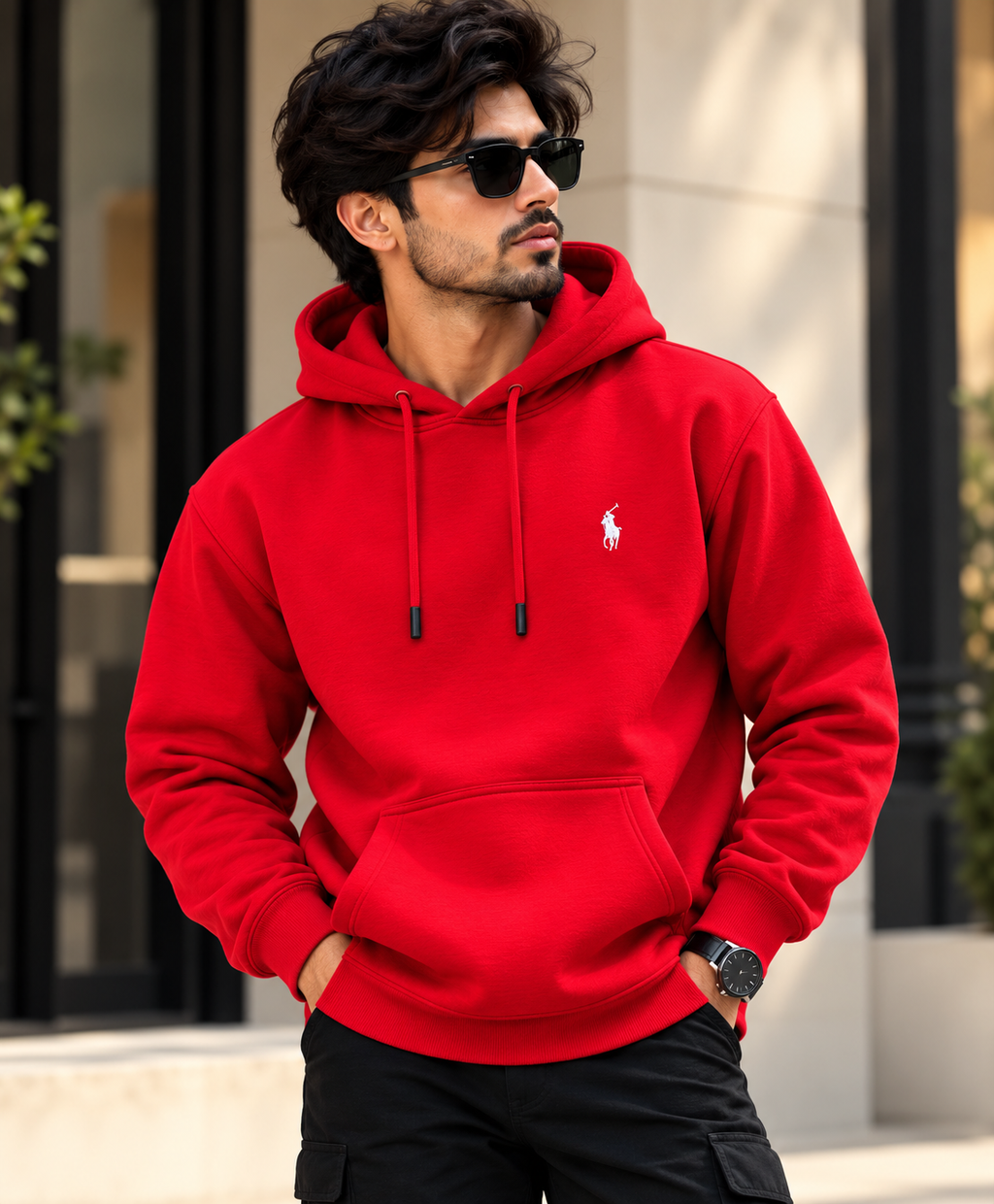 RL Men’s Red Classic Pullover Hoodie