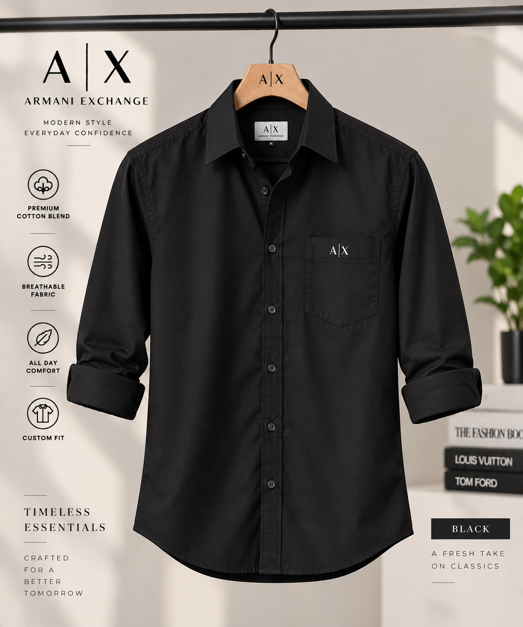 Men’s Premium Custom Fit Solid Black Shirt