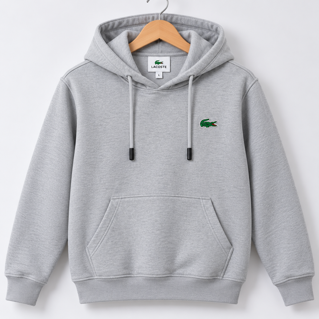 LC Light Grey Classic Pullover Hoodie for Men