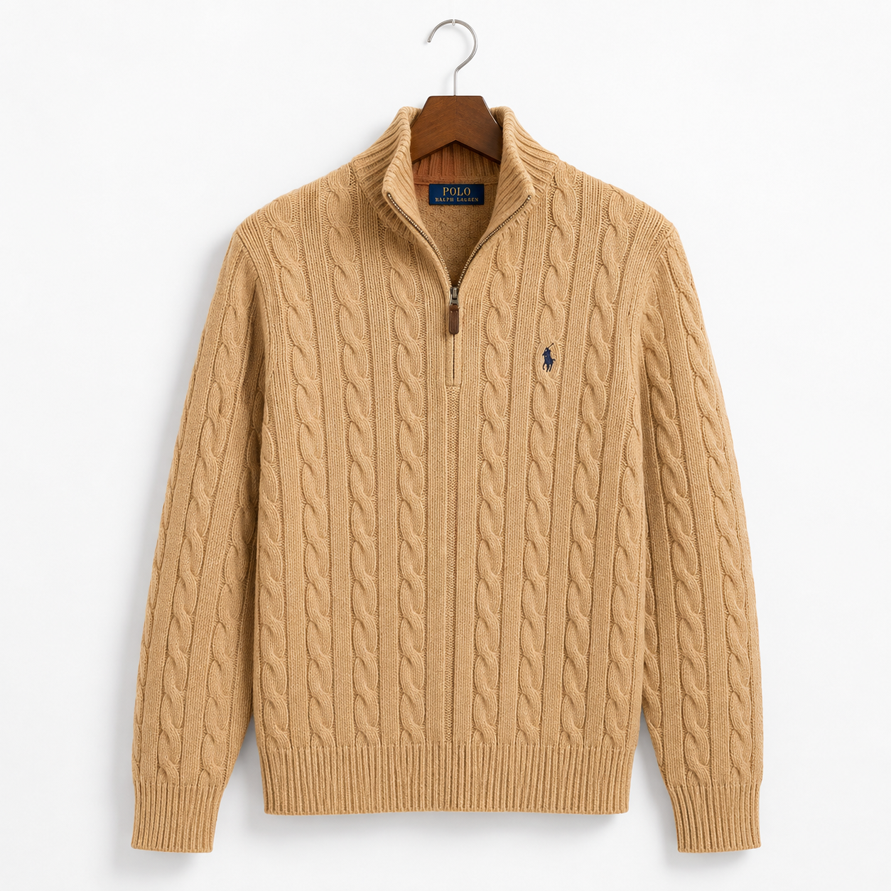 Men's Cable Knit Half-Zip Sweater