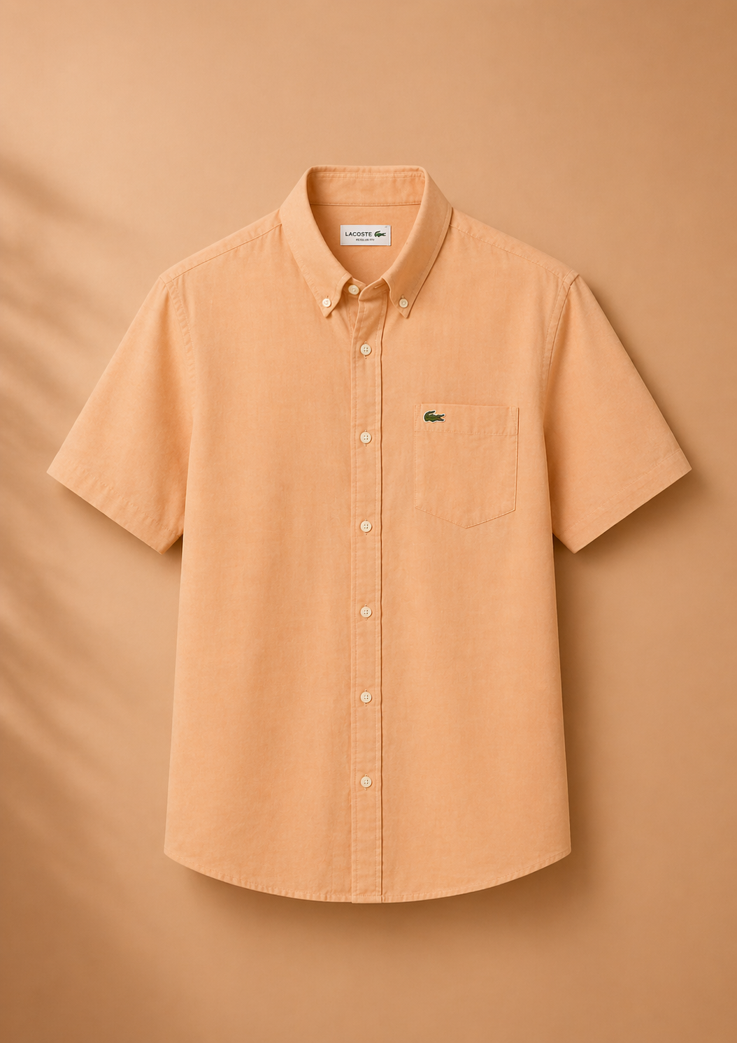 Lacoste Men Beige Short Sleeved Linen Shirt