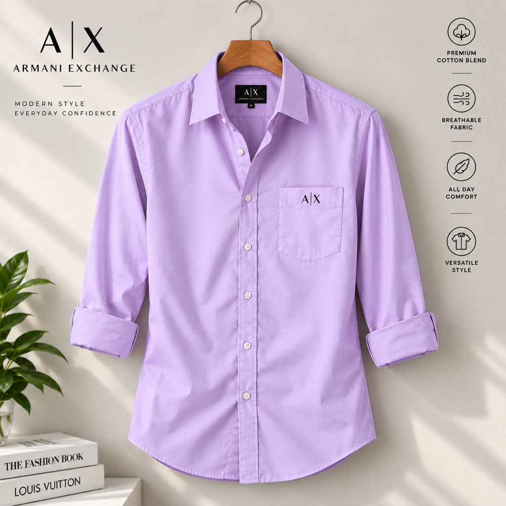 Men’s Premium Custom Fit Solid Lavender Shirt