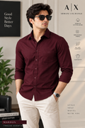 Men’s Premium Custom Fit Solid Maroon Shirt