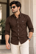 Hackett Full Sleeve Shirt Dark Brown