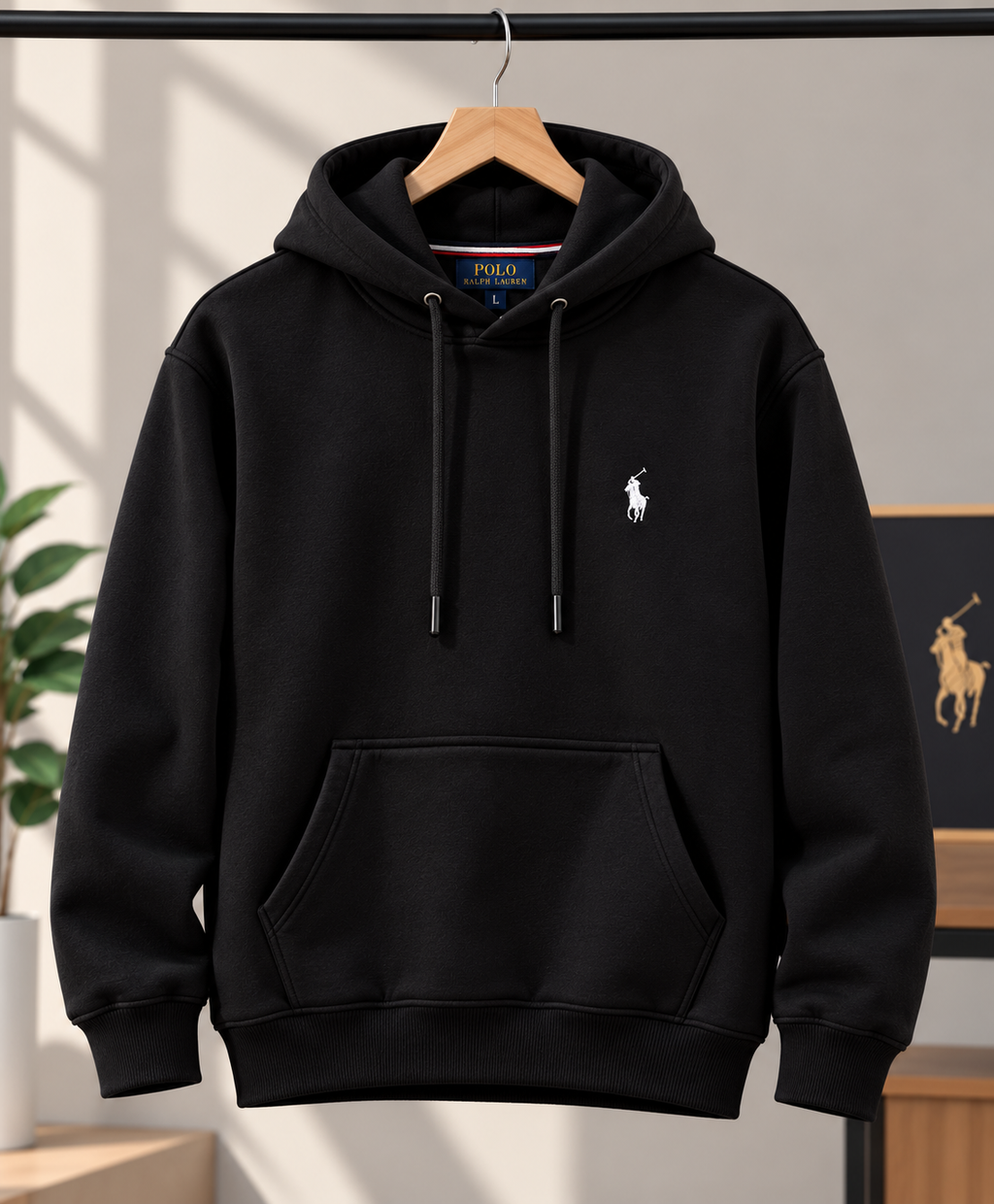 RL Men’s Black Classic Pullover Hoodie