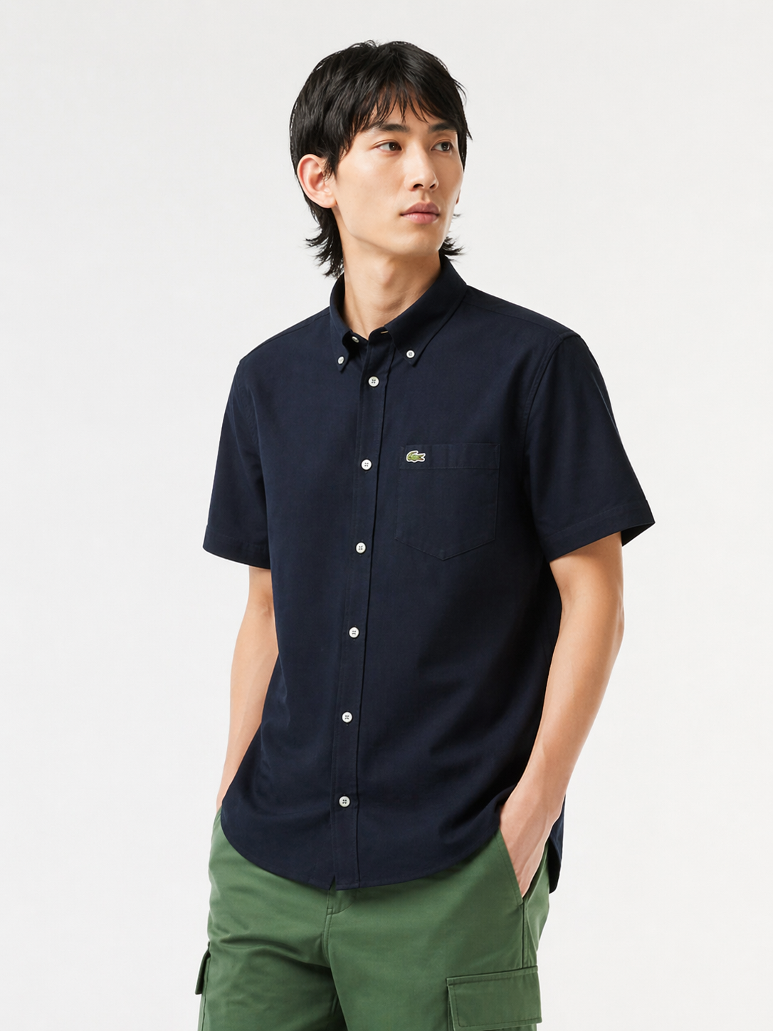 Lacoste Men Regular Fit Short Sleeved Oxford Shirt