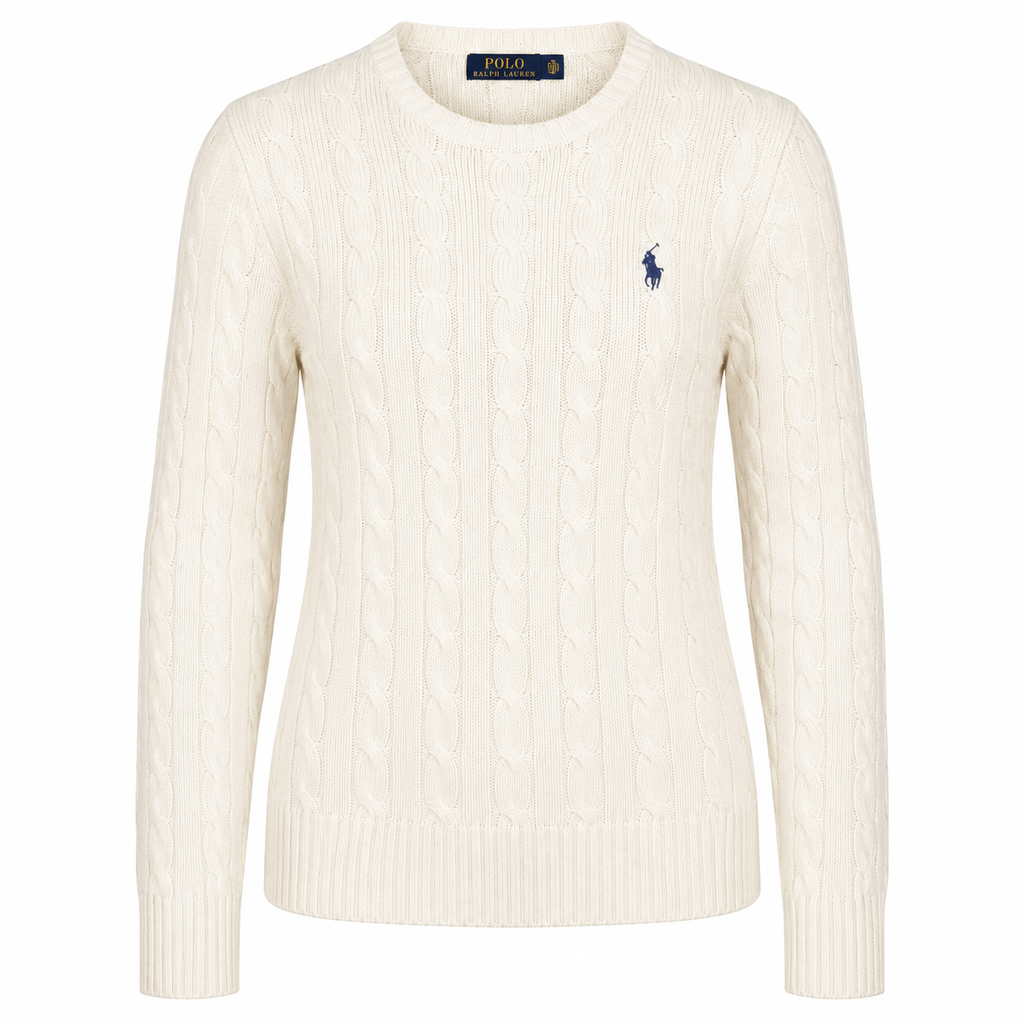 Classic Cable Knit Crew Neck Sweater