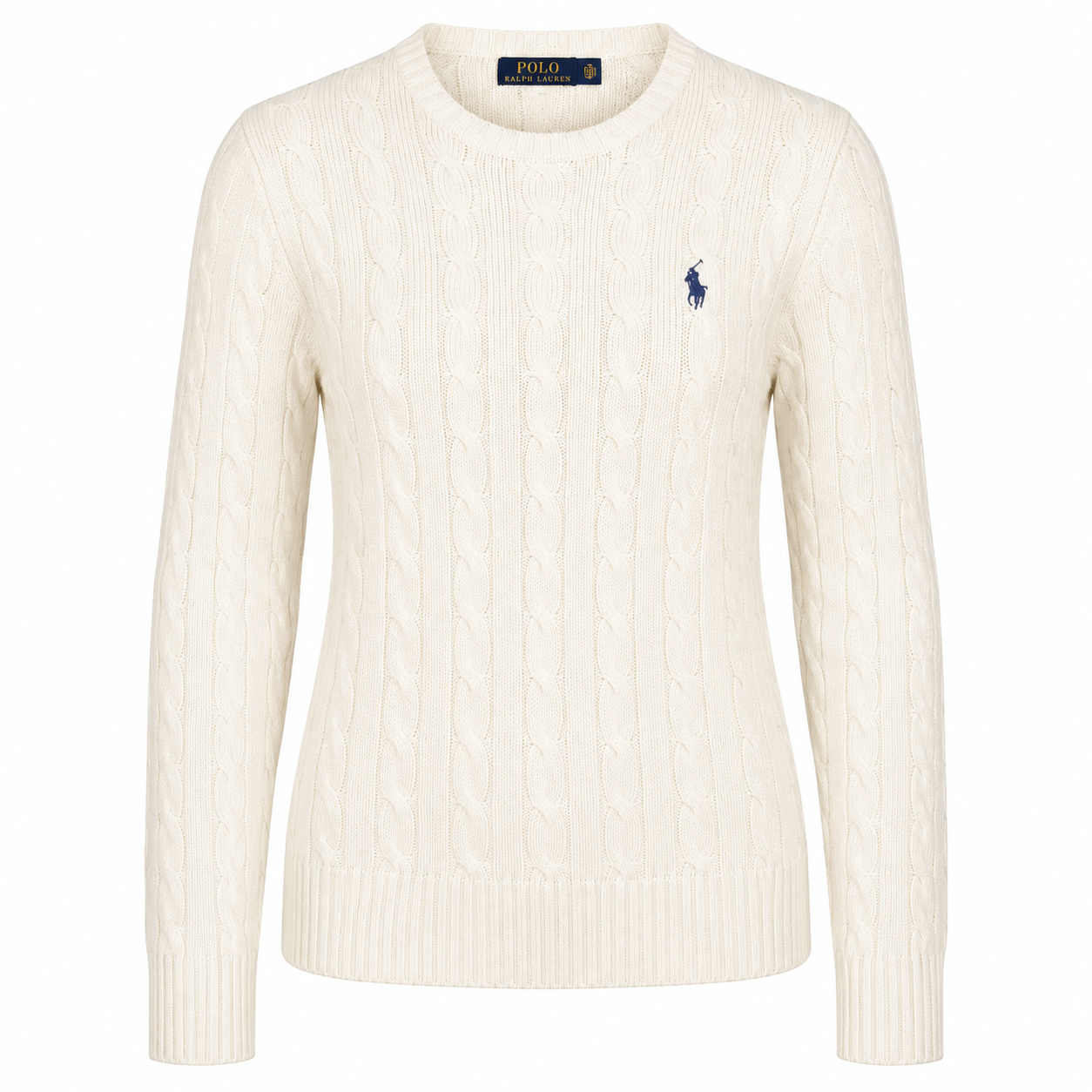 Classic Cable Knit Crew Neck Sweater