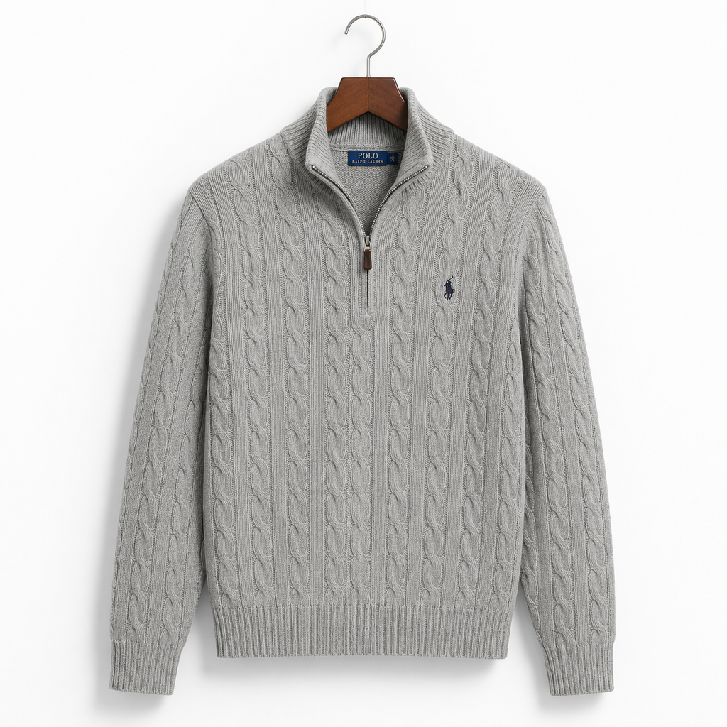 Men's Cable Knit Half-Zip Sweater