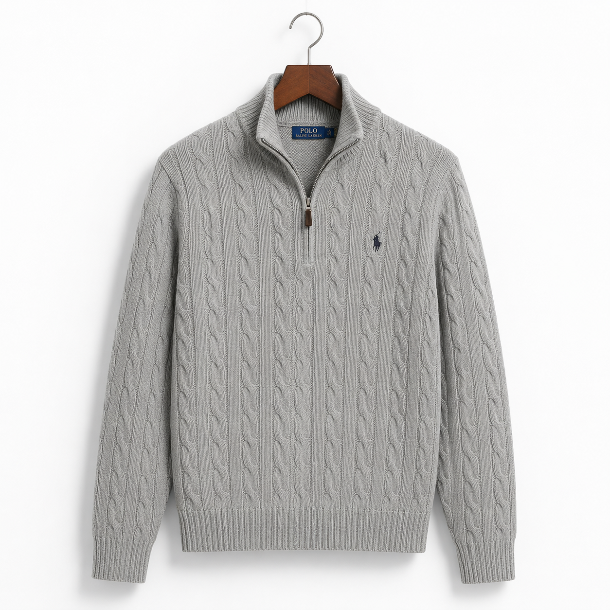 Men's Cable Knit Half-Zip Sweater