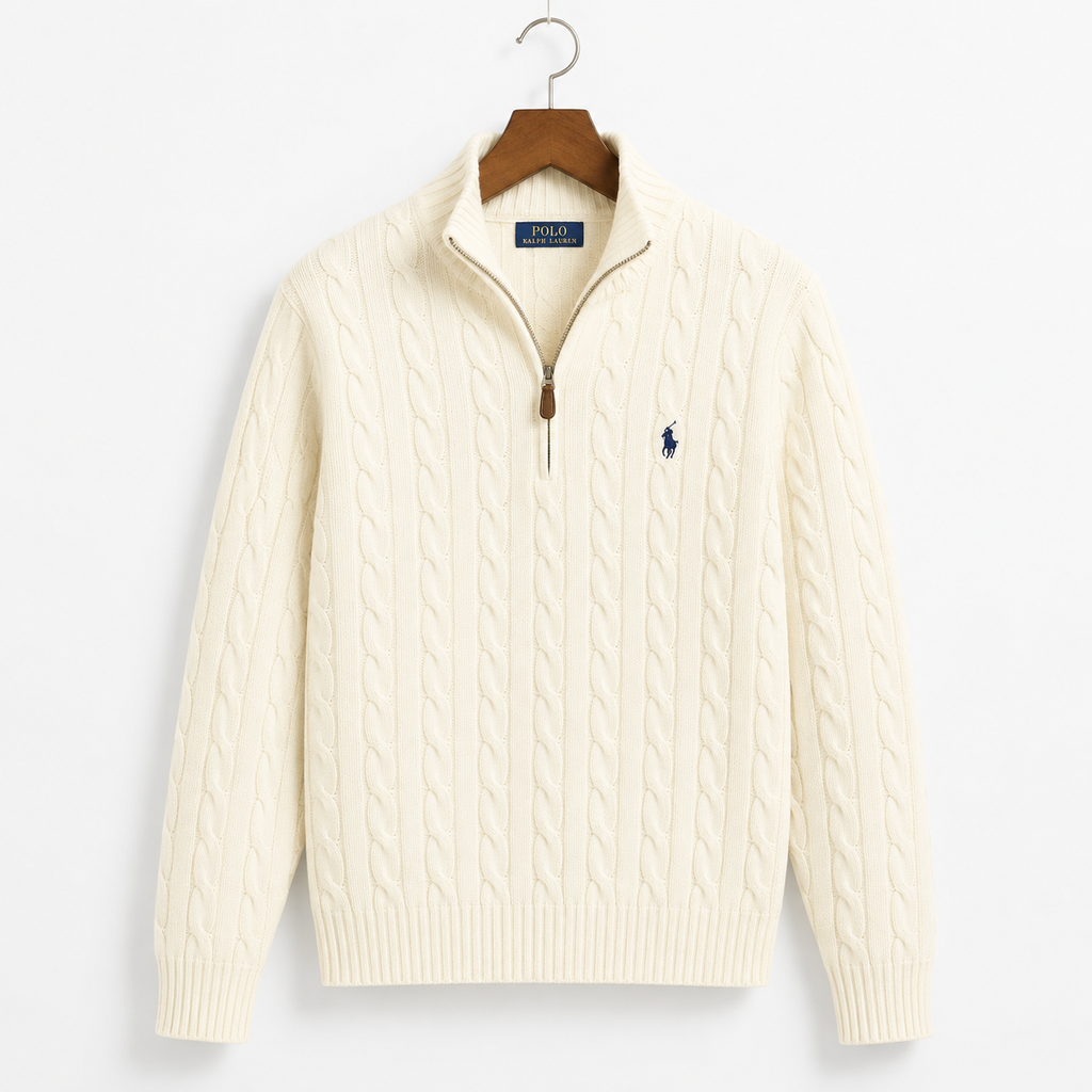 Men's Cable Knit Half-Zip Sweater