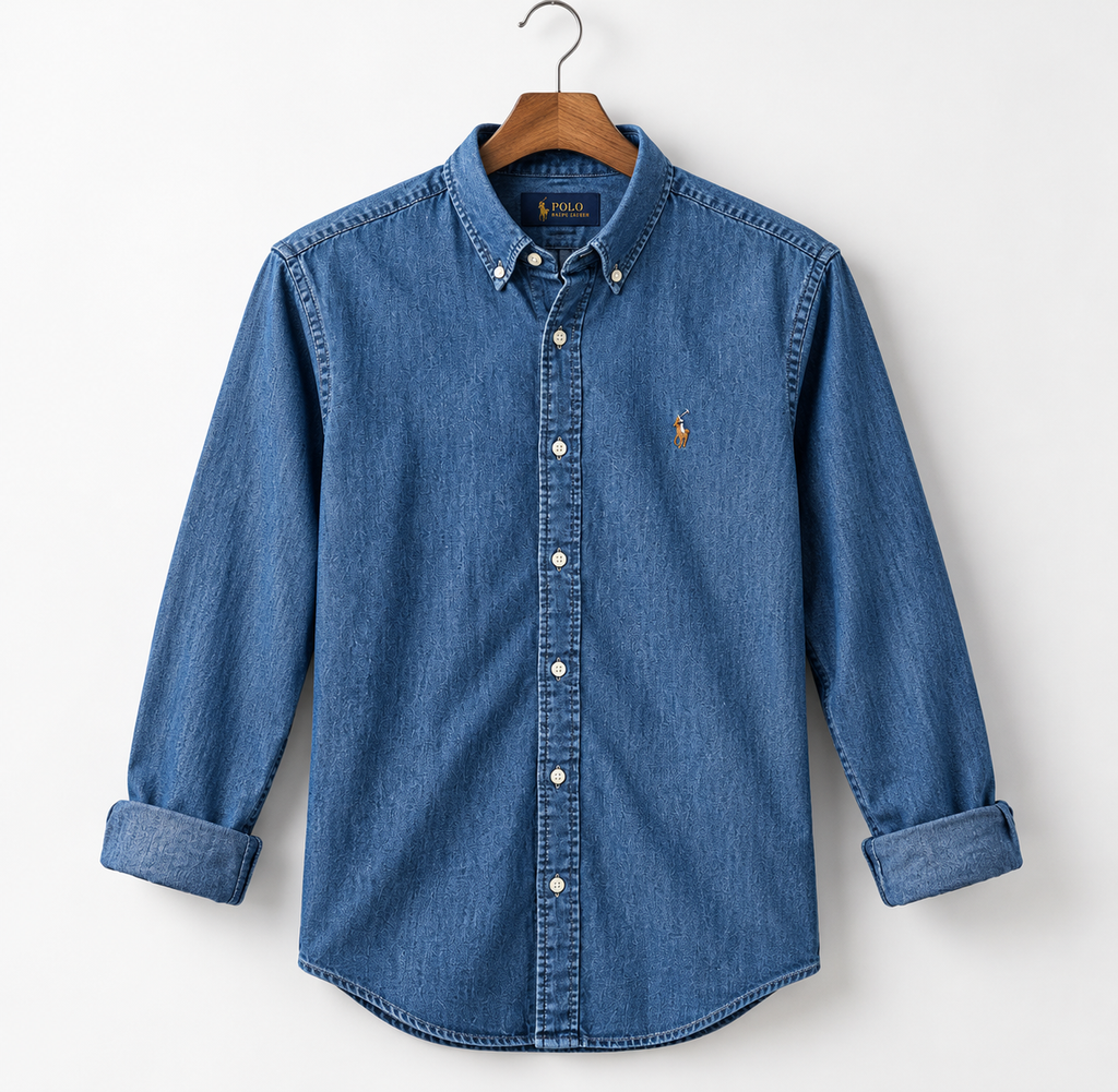 RL Denim Button-Down Shirt for Men